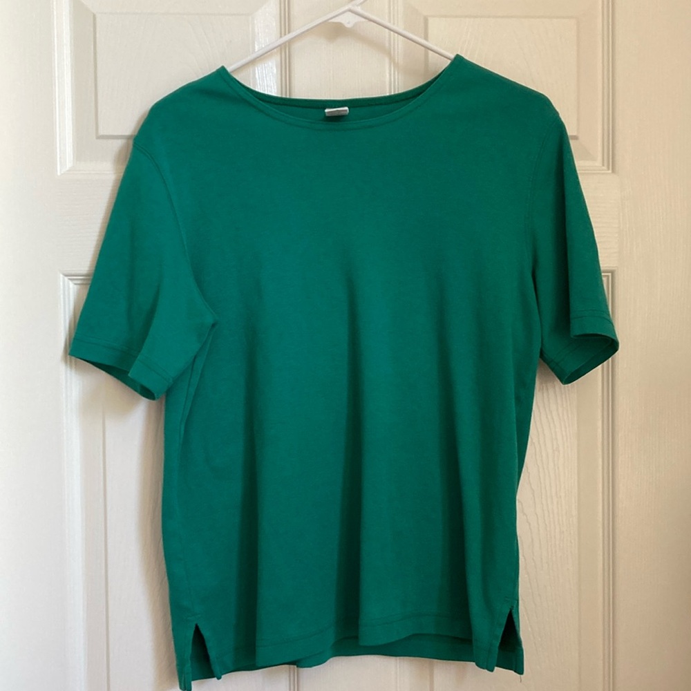 Lands' End - T-shirt - Medium - Short Sleeves - Green